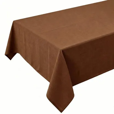 Produktbild von Tischdecke Leinenoptik Dunkelbraun 140 x 240 cm Abwaschbar