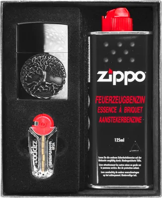 Produktbild von ZIPPO Feuerzeug Set TREE OF LIVE ANTIQUE BRASS Geschenkset Nr. 1