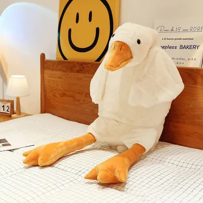 Produktbild von 360Home Kissenpuppe Plüschtier große weiße Gänsepuppe Schlafkissen 110cm