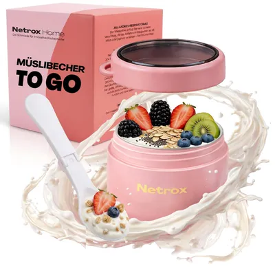 Image de Gobelet à muesli avec cuillère - Rose