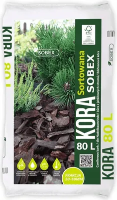 Zdjęcie produktu dla Ściółka z kory sosnowej 80L - kora dekoracyjna - oczyszczona - frakcja (20-50)