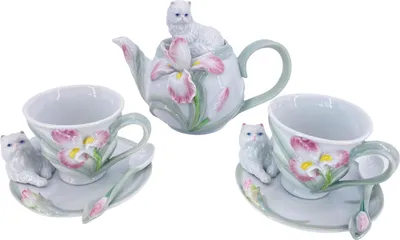 Produktbild von abc HOME | Teeservice Katzen | Porzellan | 7tlg.