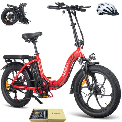 Produktbild von Elektrofahrrad 20 zoll Rostfreie Aluminiumlegierung 36 V 18 Ah 648 Wh bis zu 100 - 130 km Wasserdicht IP54 Pedelec klapprad 7 Gang, Rot