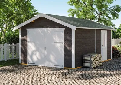Produktbild von Einzelgarage SKAN Holz Varberg 1 410 x 585 cm schiefer