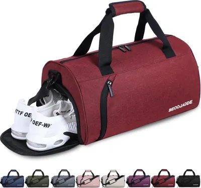 Produktbild von Sporttasche Damen Herren 25L Reisetasche Duffel Bag Rotwein