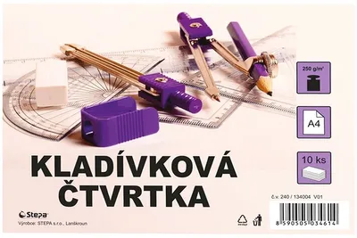 Image de Papír A4, kladívková čtvrtka 250 g, 10 listů, bílý