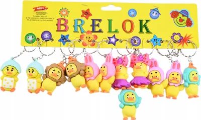 Produktbild von 12x Ente Schlüsselanhänger Gelb - Süßer Anhänger für Tasche & Rucksack Geschenk