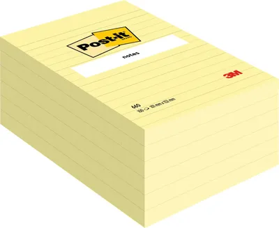 Produktbild von Post-it® Notes Gelb Großformat Liniert Haftnotizen 101x152mm 6 Blöcke 100 Blatt