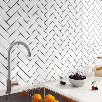 Produktbild von Selbstklebende 3D-Wandfliesen wasserdicht 5 Stück 30x30 cm Weiß