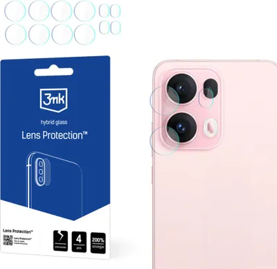 Zdjęcie produktu dla 3mk Hybrydowe szkło ochronne obiektywu do Oppo Reno 13 ProObiektyw aparatu 0,16 mm 6H (4 sztuki)