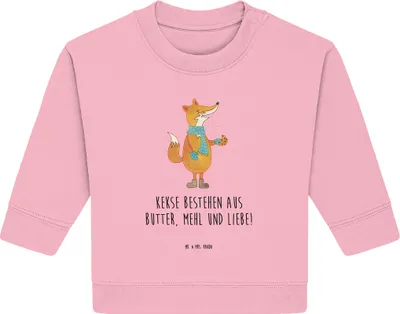 Produktbild von Mr. & Mrs. Panda Organic Baby Pullover Fuchs Keks 12. - 18. Monat - Baumwolle Pink - Geschenk, Winter, Bullover, Plätzchen, Kekse, Weihnachten, Frieren, Weihnachtlich