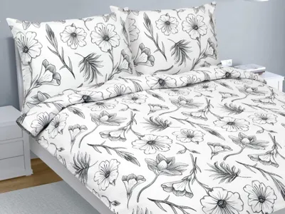 Obrázek produktu pro Krepové povlečení - 180x220 cm, 70x90 - bílá,šedá