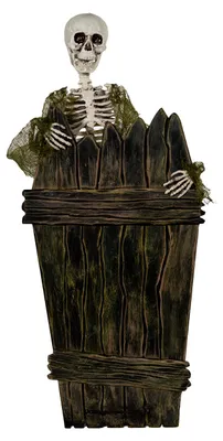 Produktbild von Animiertes Skelett mit Sargdeckel Animatronic 40cm
