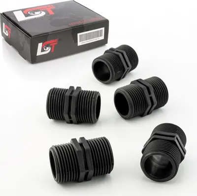 Produktbild von 5x Kupplung Verbinder Schraubfitting Sprinklersystem Schraubsystem PE-Rohr 1" AG