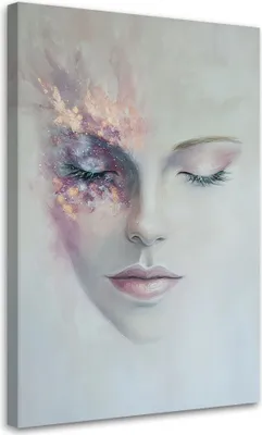 Produktbild von Leinwandbild Abstraktes Frauenporträt Grau 60x90 Feeby Grau bild für die wand bereit zum aufhängen