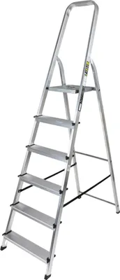 Produktbild von Alu-Klapptrittleiter 6stufig Trittleiter mit Plattform Aluleiter Klappleiter Haushaltsleiter Stehleiter Mehrzweckleiter