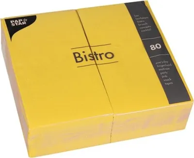 Produktbild von 80 Servietten, 2-lagig 1/6-Falz 40 cm x 32 cm gelb