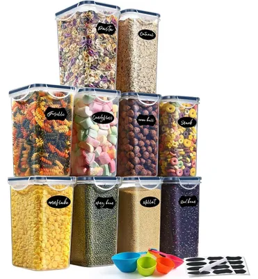 Produktbild von Luftdichte Behälter Set, 10 Stück, 1,5 l, BPA-frei, für Trockengut
