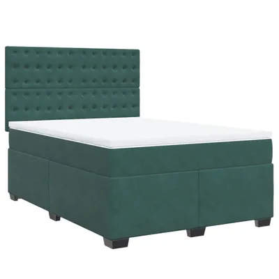 Produktbild von Boxspringbett mit Matratze Dunkelgrün 160x200 cm Samt