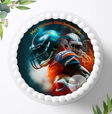 Produktbild von Für die Geburtstags Torte ein Tortenaufleger, Zuckerbild mit dem Motiv: Football, Essbares Foto für Torten, Fondant, Ø 20cm, 1961z
