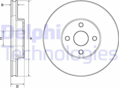 Produktbild von 2x DELPHI Bremsscheibe BG3780 für TOYOTA COROLLA (ZZE12_ NDE12_ ZDE12_) 49 4mm