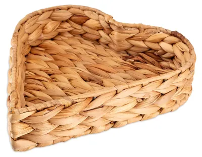 Produktbild von Herzförmiges Tablett aus geflochtenem Seegras - Wasserhyazinthe 26cm