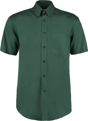 Image de Chemise pour homme Kustom Kit Corporate Oxford, manches courtes BC595 (42 cm) (vert bouteille)