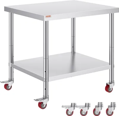 Zdjęcie produktu dla Stół roboczy blat gastronomiczny ze stali nierdzewnej 91x76x86 cm