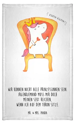 Produktbild von Mr. & Mrs. Panda Handtuch Einhorn König - Weiß - Geschenk, Kaiser, Unicorn, Frotteehandtuch, Krone, Gäste-WC, Präsident, gäste wc, Frotteetuch, gästehandtuch klein