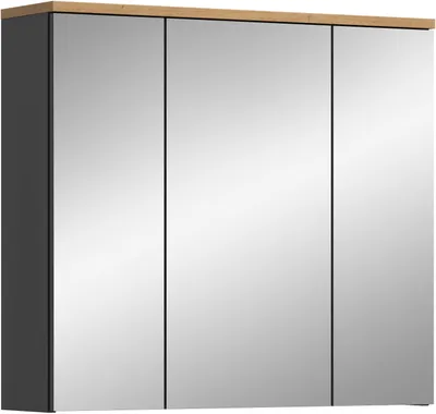Produktbild von Canu Spiegelschrank Bad 3 Spiegeltüren Eiche Nachbildung, grau.