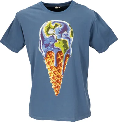 Image de T-shirt rétro, Tree Save Earth T-shirt - Ice/bleu, hommes, coton, taille : XXL