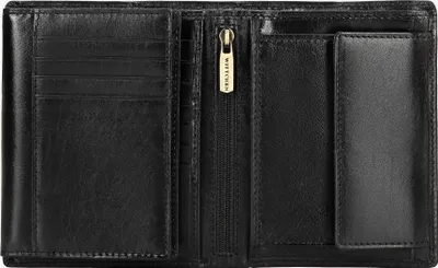 Produktbild von Wittchen Herren-Ledergeldbörse, schlicht, groß, schwarz, Naturleder