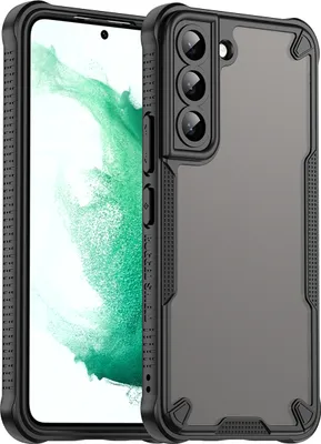 Immagine prodotto di Custodia protettiva per Samsung Galaxy S22, lato posteriore traslucido opaco, custodia paraurti in TPU Nero