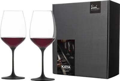 Produktbild von EISCH 2 Rotweingläser 500/2 im Geschenkkarton Festivity KAYA BLACK 77350019