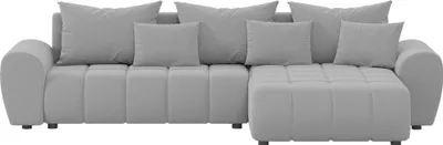 Produktbild von FEDVE Ecksofa Eide L aus Velvet mit Schlaffunktion, Grau