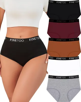 Productafbeelding van Set van 5 Hoge Taille Katoenen Onderbroeken voor Dames