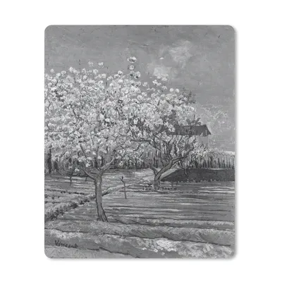 Produktbild von MuchoWow® Mauspad Mousepad Mandelblüte - Vincent van Gogh - Schwarz - Weiß 30x40 cm - Mousepads - Maus Mat - Pad - Mausunterlage - Mausmatten