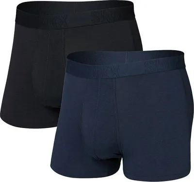 Produktbild von Boxershorts SAXX DROPTEMP COOLING Baumwolle TRUNK FLY 2er-Pack für Herren, Dark Ink/Schwarz Größe: L