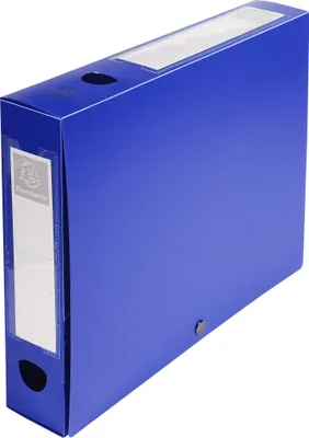 Produktbild von Exacompta 10x Archivbox + Knopf, PP 700µ, Rücken 60mm, A4, Blau, 59632E