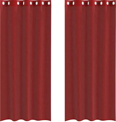 Immagine prodotto di Tende in Voile con Occhielli 2 pz Rosso Vino