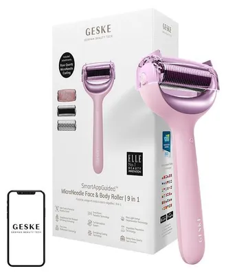 Produktbild von Geske 9-In-1 Nadel-Mesotherapie-Roller Für Gesicht Und Körper Mit Anwendung (Pink)
