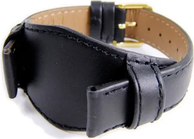 Produktbild von Uhrenarmband Leder mit Unterlage Kalbsleder schwarz Ton in Ton 22286G, Stegbreite:22mm
