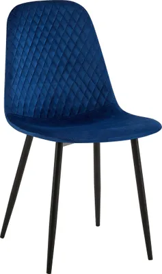 Produktbild von CLP Stuhl Giverny mit Ziernähten blau Material Samt