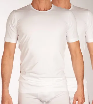 Image de Schiesser t-shirt col rond lot de 2 95/5 organic Coton shirts white hommes