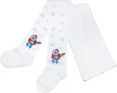 Produktbild von Kinderstrumpfhosen aus Baumwolle Lustige Weihnachten Weißer Weihnachtsmann Größe 110-116