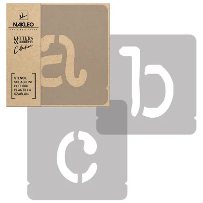 Produktbild von Alphabet Malschablonen Set 42 Stück, 25 cm Buchstaben & Zahlen Typewriter Klein Schriftart, Wiederverwendbare Kunststoff Stencil, DIY
