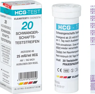 Produktbild von Cleartest® HCG těhotenské testy, 20 volných testovacích proužků