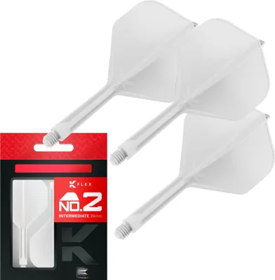 Produktbild von Target Darts K Flex Dartflights und -schäfte, No.2 - Mittel (26mm), Weiß