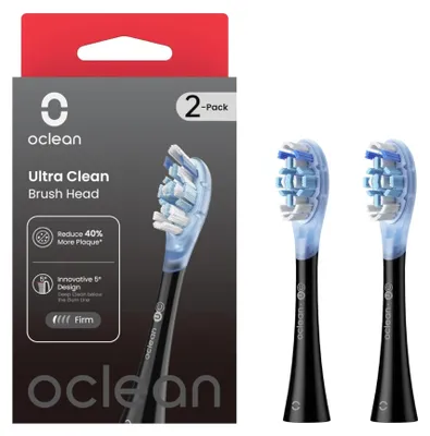 Productafbeelding van OCLEAN Aufsteckzahnbürste Ultra clean black 2er Pack