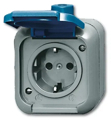 Image de Busch Jaeger 2083-0-0368 Steckdose CEE 7/3 Blau - Grau (2083-0-0368)